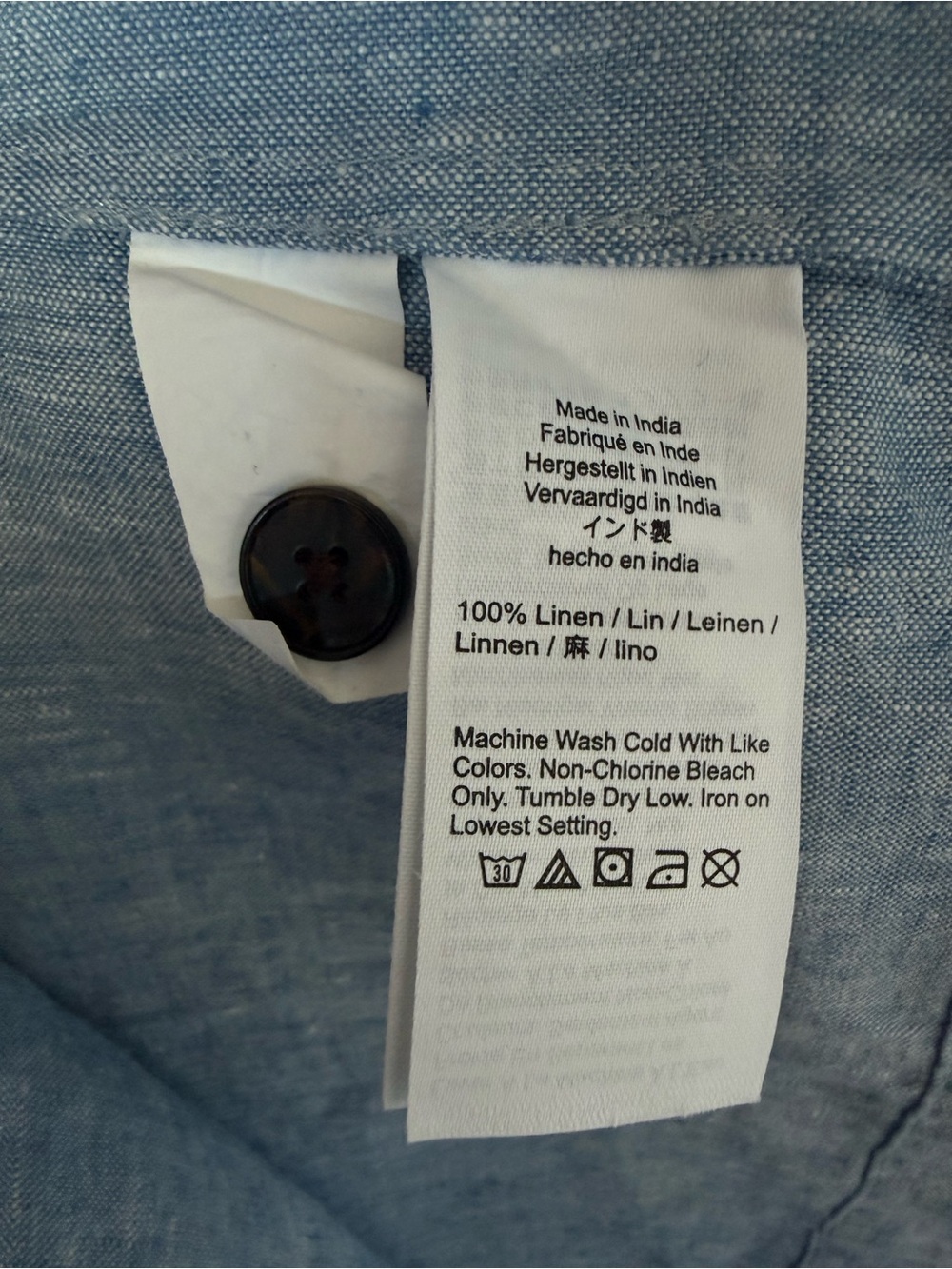 Madewell Relaxed Mini Shirtdress 100% Linen Sunfaded Blue XL NWT - Picture 6 of 8